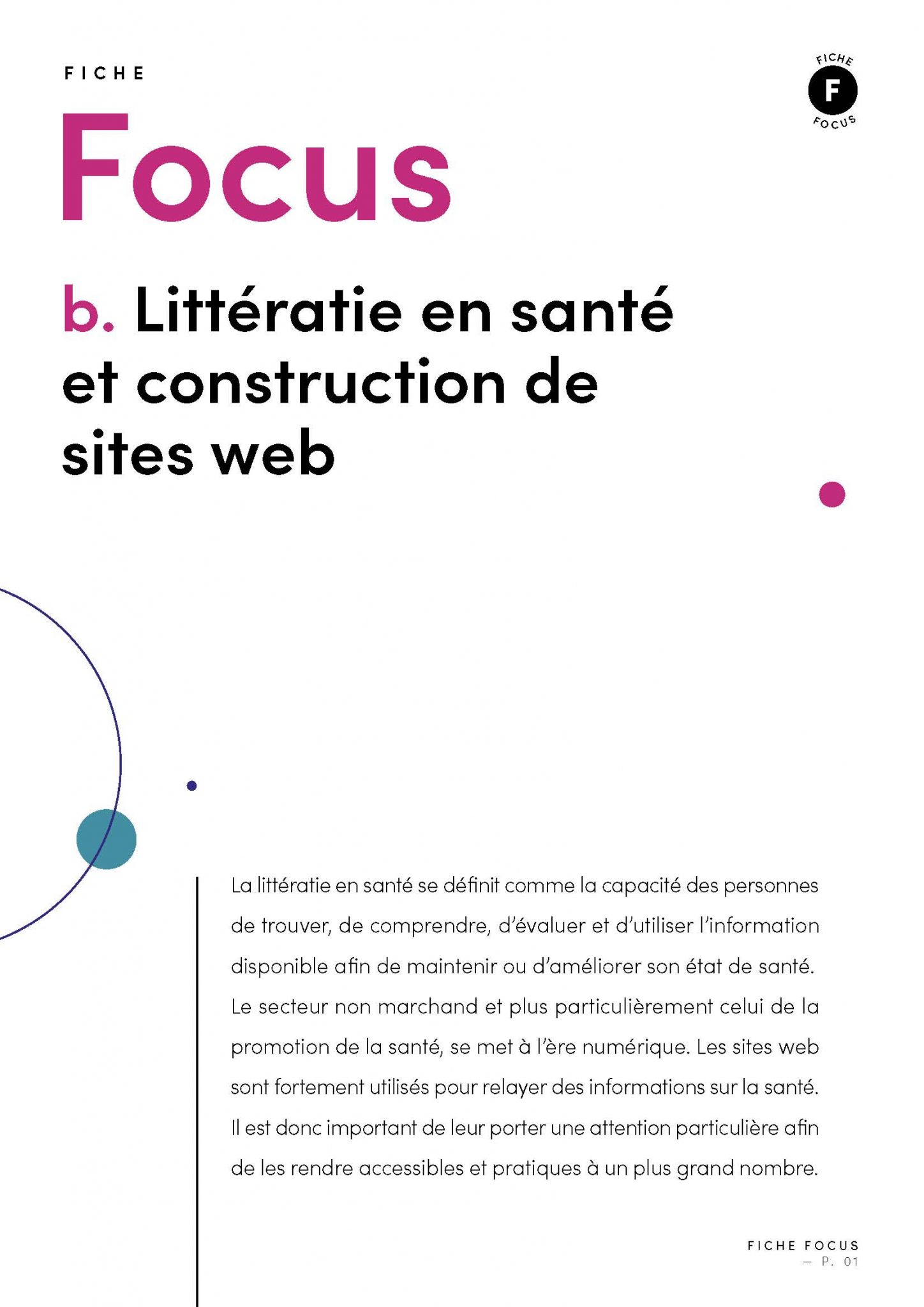 Fiche Focus B : Littératie Pour Le Web | Question Santé A.S.B.L.