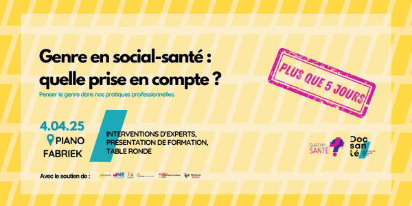 Genre en social-santé : plus que 5 jours pour vous inscrire !