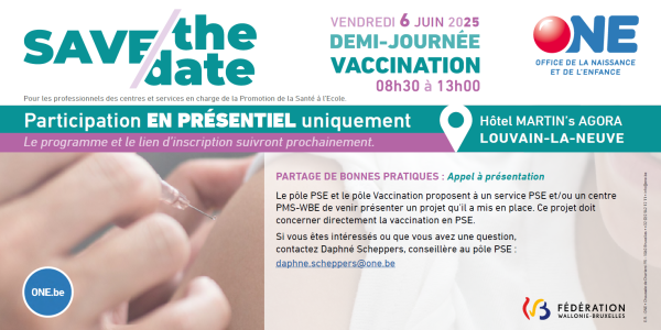Save the date Demi-journée vaccination 2025 ONE